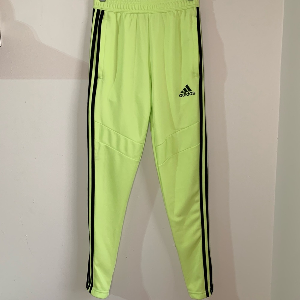 Neon adidas track pants